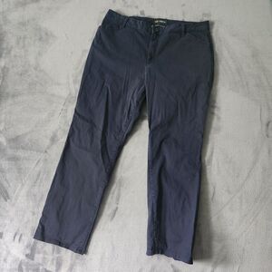 Lee Pants Womens Size 16 Straight Leg Relaxed Fit Blue Flat Front Flex Motion